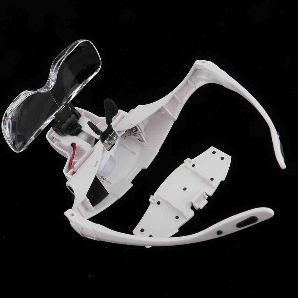 Eyelash Extension With Glasses - LED 회전 조명이 있는 확대경 안경