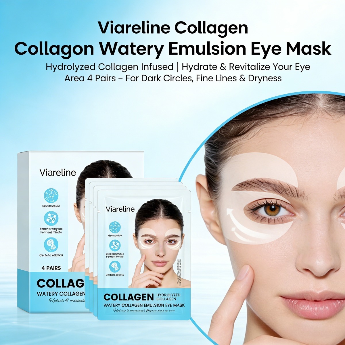 Eye Pad Collagen - 콜라겐 아이 패치는 잔주름과 다크서클을 줄여주고,