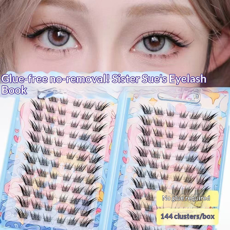 Eyelash Extension Glue For Sensitive Eyes - 120 클러스터 접착제 필요 없음 가짜