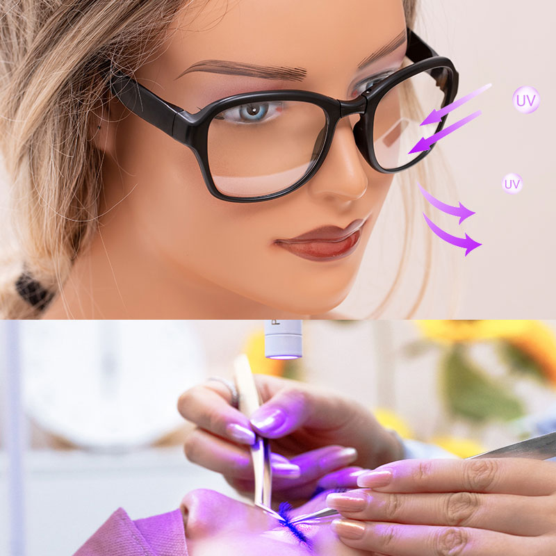 Eyelash Extension With Glasses - 가짜 속눈썹 속눈썹 확장을위한 UV 보호