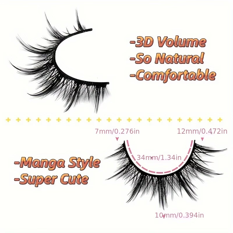 5쌍 만화 애니메이션 가짜 속눈썹, 한국 및 일본 스타 - Eyelash Extension Japanese Style 리뷰 및 가격