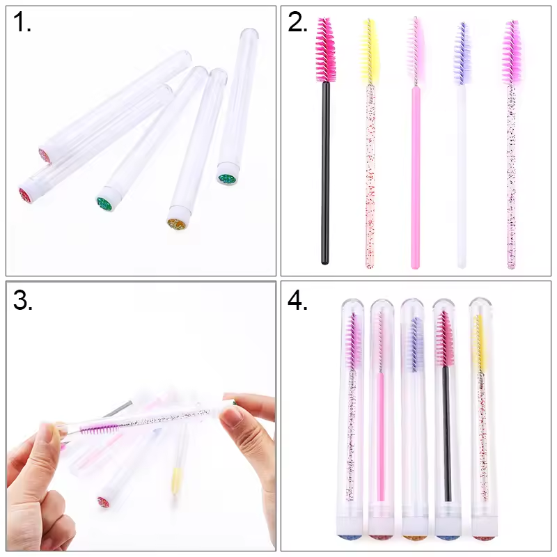 눈썹 브러쉬가 포함된 속눈썹 브러쉬 튜브 재사용 가능한 - Eyelash Extension Guide 리뷰 및 가격